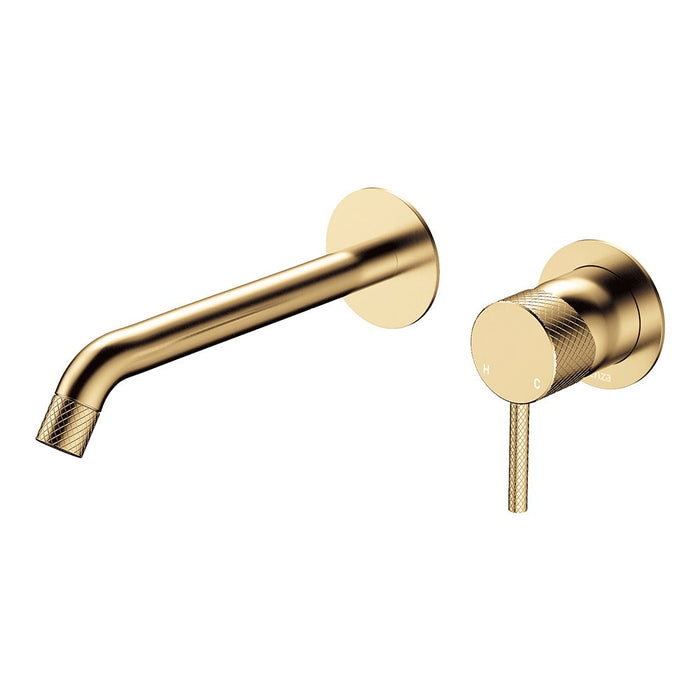200mm Outlet Fienza Axle Solid Brass Round Plate Wall Basin/Bath Mixer Set