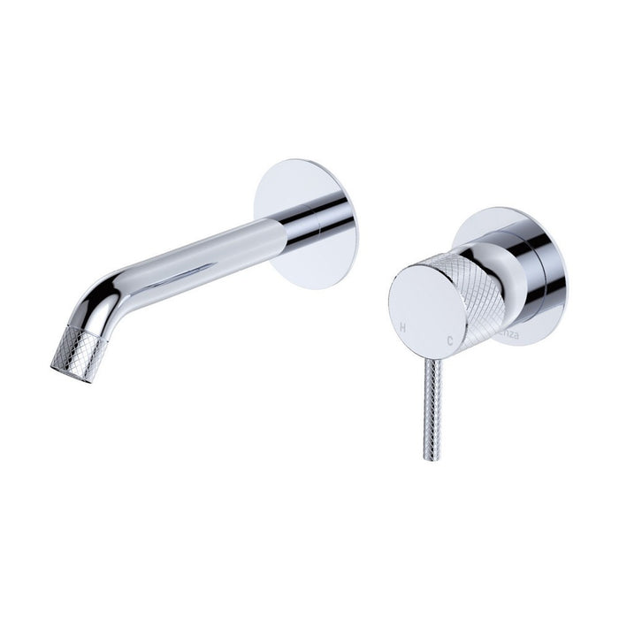 160mm Outlet Fienza Axle Solid Brass Round Plate Wall Basin/Bath Mixer Set