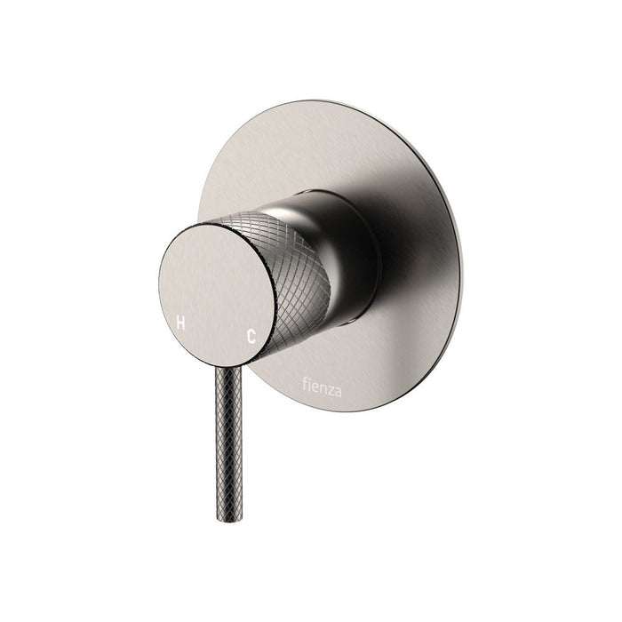 Fienza Axle Solid Brass Large Round Plate Wall Mixer