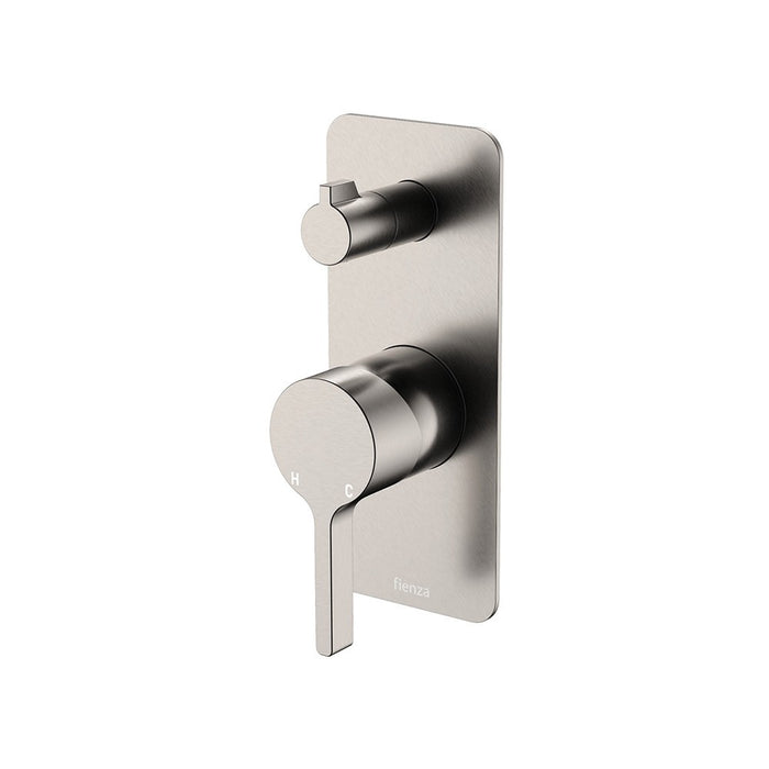 Fienza Sansa Solid Brass Rectangular Plate Wall Diverter Mixer