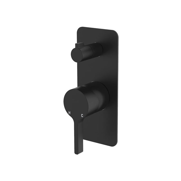 Fienza Sansa Solid Brass Rectangular Plate Wall Diverter Mixer