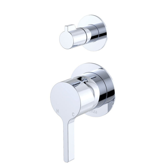 Fienza Sansa Solid Brass Small Round Plate Wall Diverter Mixer