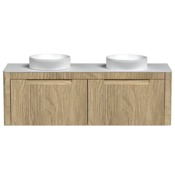 600-1500*450*460mm Sunny Line R Curved Timber Plywood Fluted Wall Hung Vanity