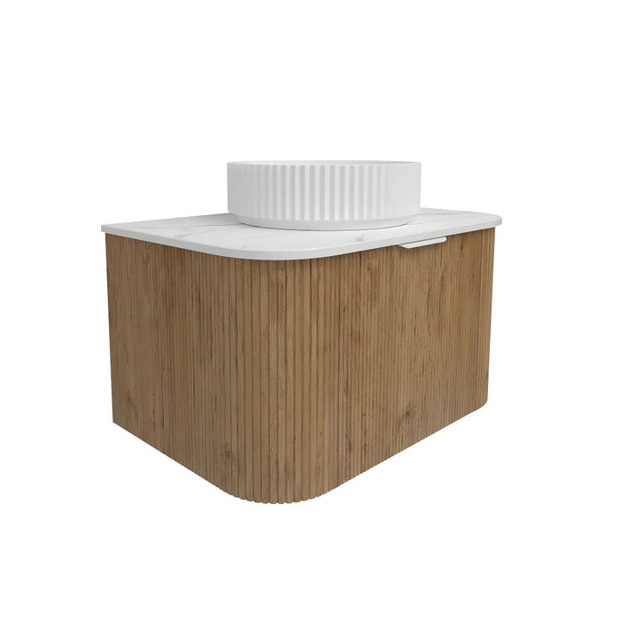 600-1800*500*400mm Lukka Agena Prime Oak Wood Grain Fluted Bathroom Wall Hung Vanity