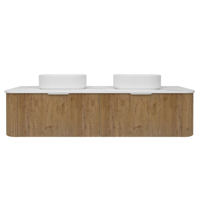 600-1800*500*400mm Lukka Agena Prime Oak Wood Grain Fluted Bathroom Wall Hung Vanity