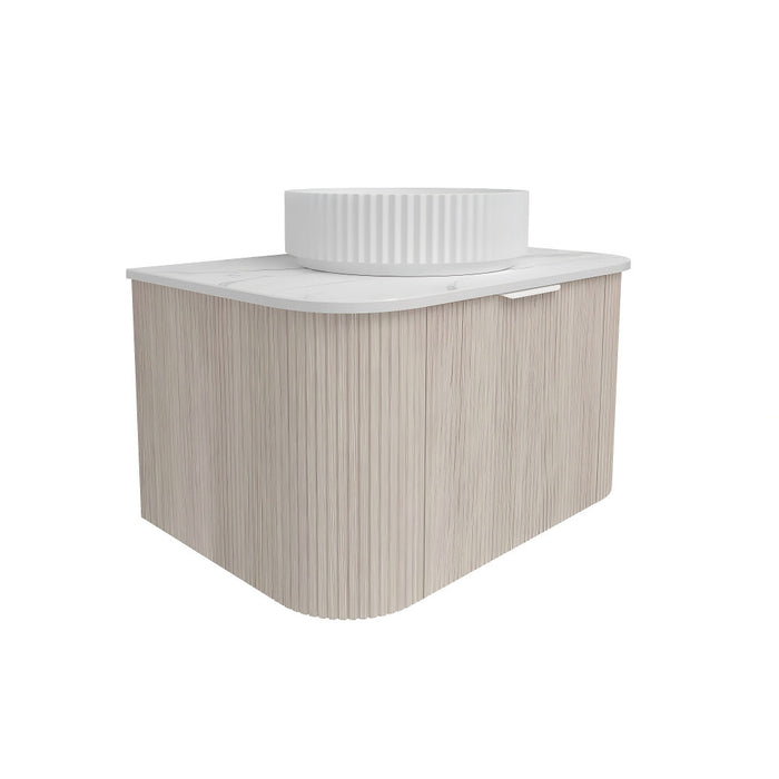 600-1800*500*400mm Lukka Agena Coastal Oak Wood Grain Fluted Bathroom Wall Hung Vanity