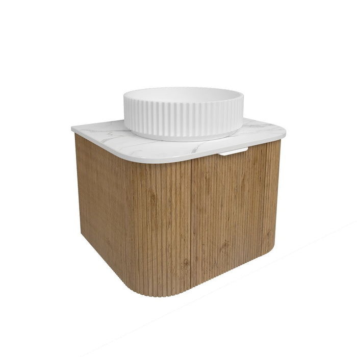 600-1800*500*400mm Lukka Agena Prime Oak Wood Grain Fluted Bathroom Wall Hung Vanity
