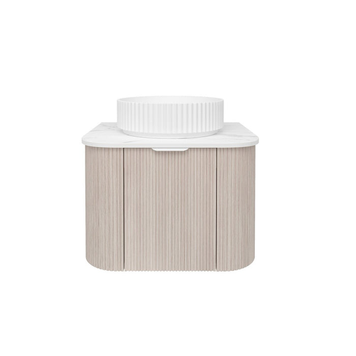 600-1800*500*400mm Lukka Agena Coastal Oak Wood Grain Fluted Bathroom Wall Hung Vanity