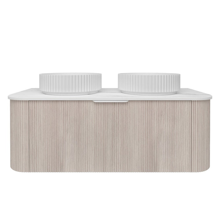 600-1800*500*400mm Lukka Agena Coastal Oak Wood Grain Fluted Bathroom Wall Hung Vanity