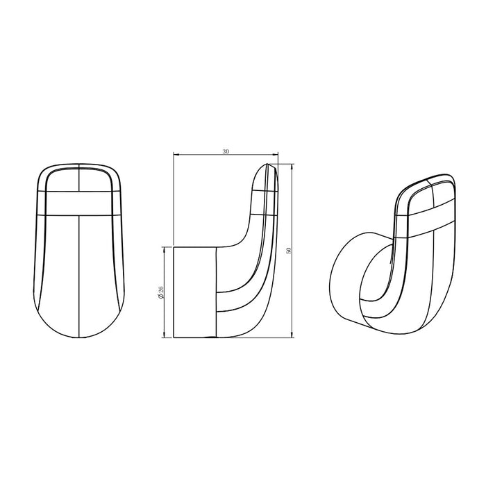 BK BERLIN Brass Round Single Robe Hook