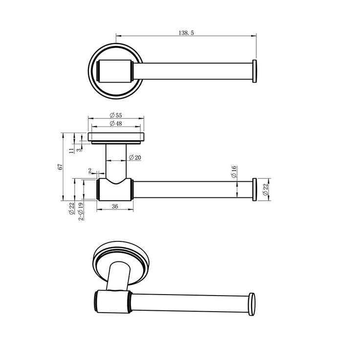 BK Cambridge Brass Round Toilet Roll Holder