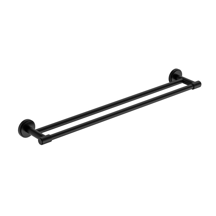 800mm BK Cambridge Brass Round Double Towel Rail