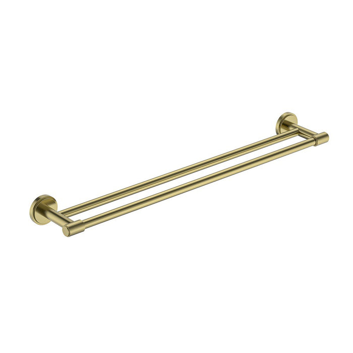 800mm BK Cambridge Brass Round Double Towel Rail