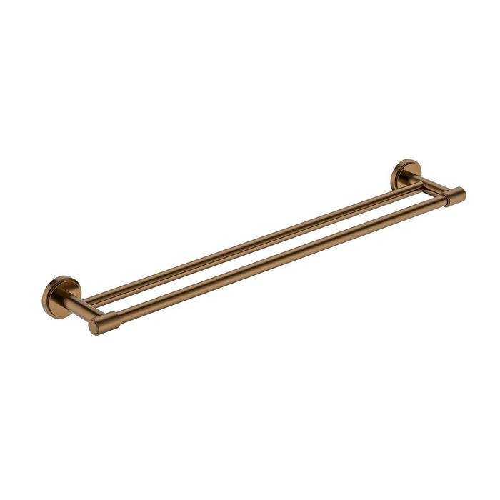 800mm BK Cambridge Brass Round Double Towel Rail