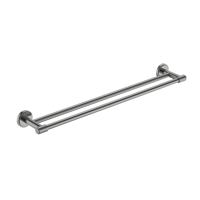 600mm BK Cambridge Brass Round Double Towel Rail