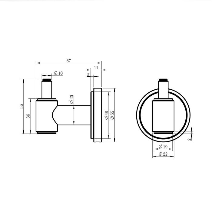 BK Cambridge Brass Round Single Robe Hook