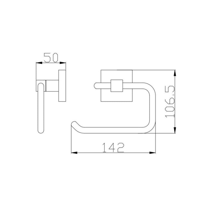 BK ECKIG Chrome Brass Toilet Roll Holder