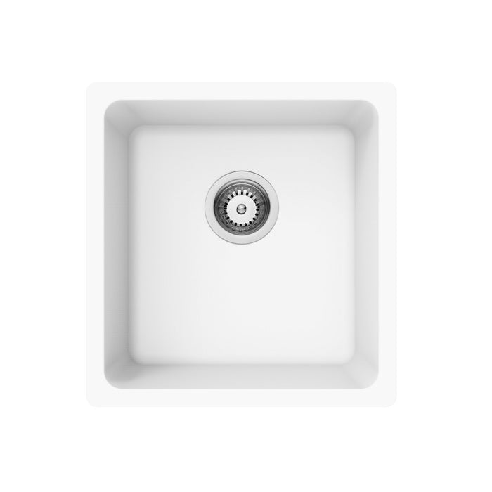 350/380/430mm Lukka Crete Compact Square Single Bowl Granite Kitchen Sink