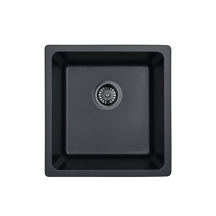 350/380/430mm Lukka Crete Compact Square Single Bowl Granite Kitchen Sink