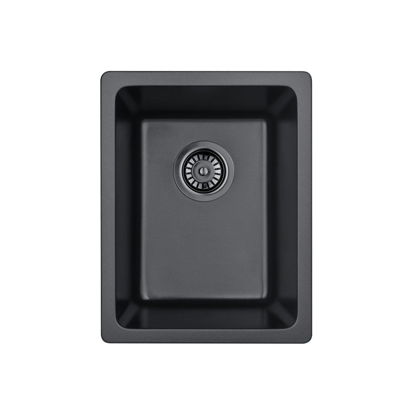 350/380/430mm Lukka Crete Compact Square Single Bowl Granite Kitchen Sink