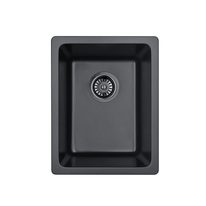 350/380/430mm Lukka Crete Compact Square Single Bowl Granite Kitchen Sink