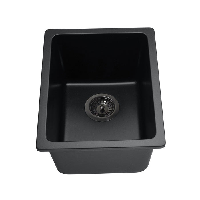 350/380/430mm Lukka Crete Compact Square Single Bowl Granite Kitchen Sink