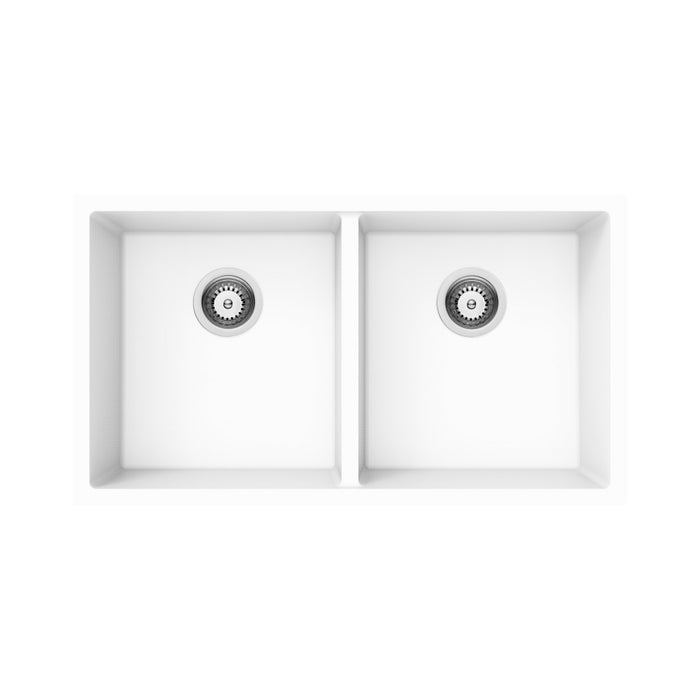 761/813mm Lukka Crete Square Double Bowl Granite Kitchen Sink