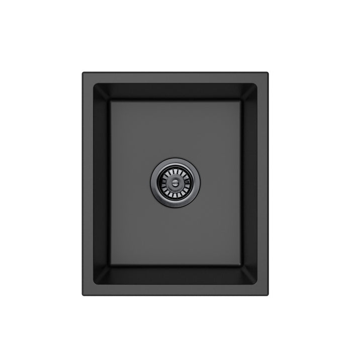 350/380/430mm Lukka Crete Compact Square Single Bowl Granite Kitchen Sink
