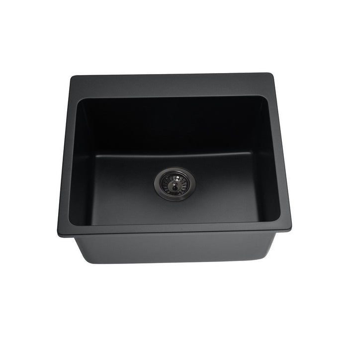 550*510*235mm Lukka Laufey Square Single Bowl Granite Laundry/Bar Sink