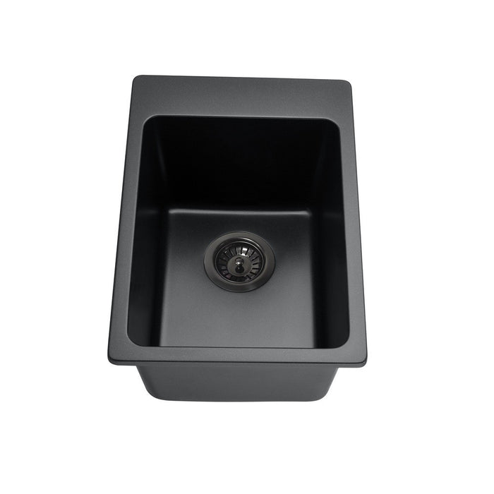 350*510*235mm Lukka Laufey Compact Square Single Bowl Granite Laundry/Bar Sink