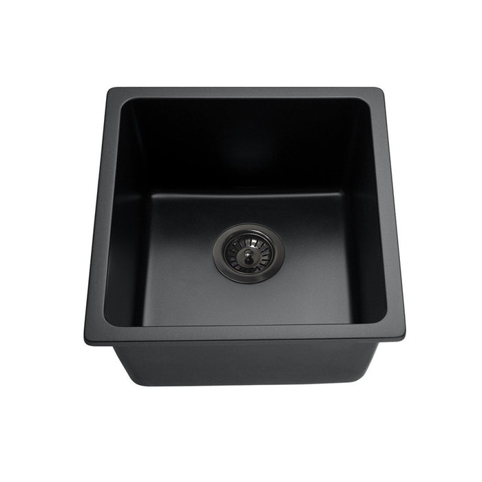 350/380/430mm Lukka Crete Compact Square Single Bowl Granite Kitchen Sink