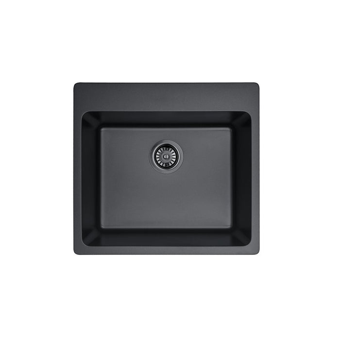 550*510*235mm Lukka Laufey Square Single Bowl Granite Laundry/Bar Sink