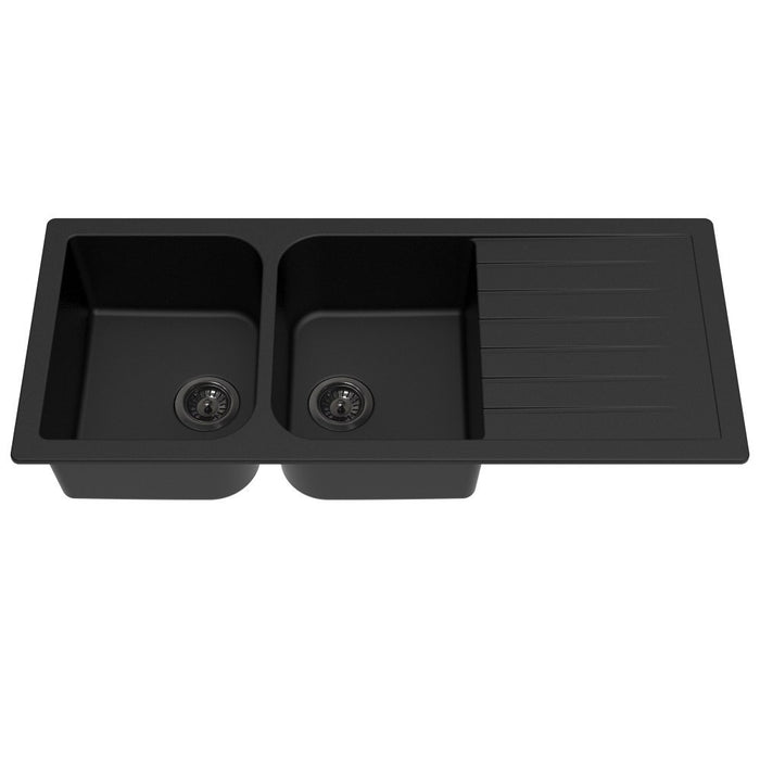 1160*500*225mm Lukka Crete Square Double Bowl Granite Kitchen Sink