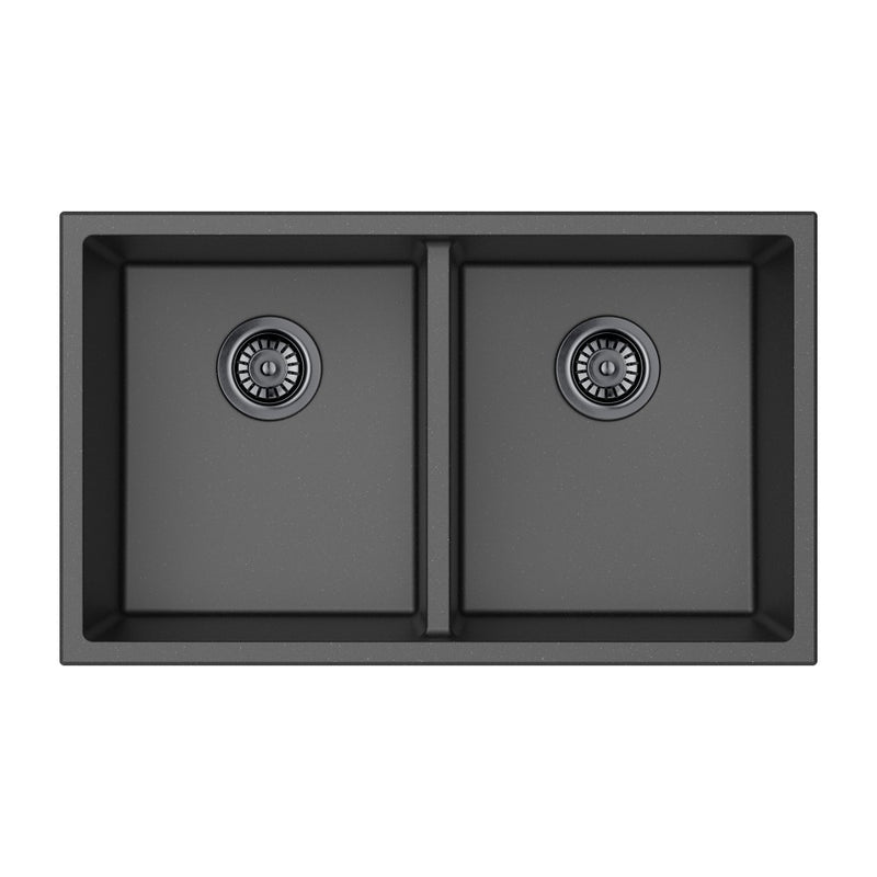761/813mm Lukka Crete Square Double Bowl Granite Kitchen Sink