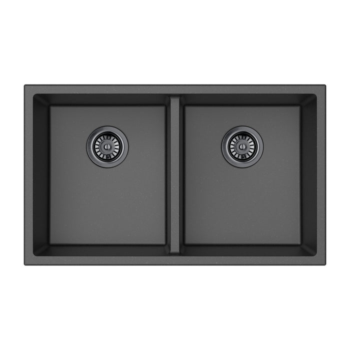 761/813mm Lukka Crete Square Double Bowl Granite Kitchen Sink