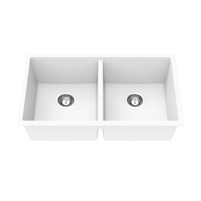 761/813mm Lukka Crete Square Double Bowl Granite Kitchen Sink