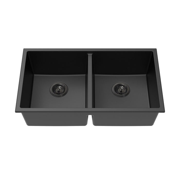 761/813mm Lukka Crete Square Double Bowl Granite Kitchen Sink