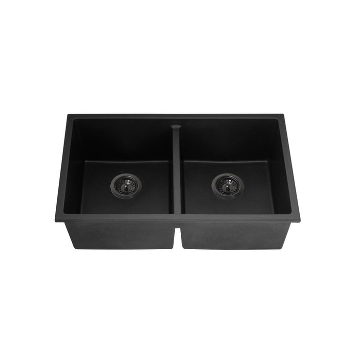 761/813mm Lukka Crete Square Double Bowl Granite Kitchen Sink