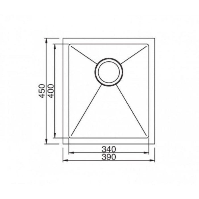 390*450*200mm Roma 304 Stainless Steel Square Single Bowl Under Mount Or Drop In Kitchen Sink