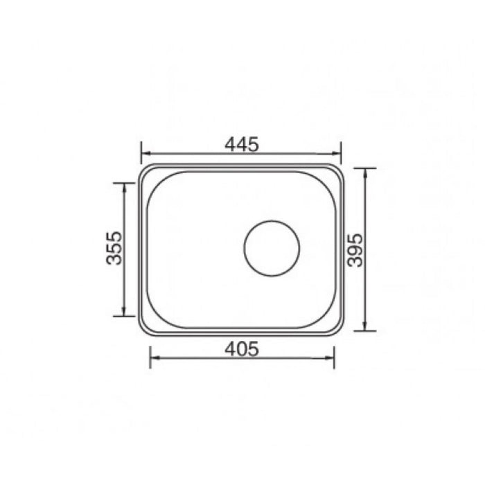 445*395*180mm Roma 304 Stainless Steel Square Single Bowl Under Mount Or Drop In Kitchen Sink