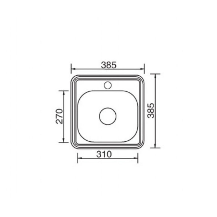 385*385*140mm Roma 304 Stainless Steel Square Single Bowl Under Mount Or Drop In Kitchen Sink