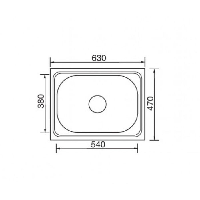 630*470*220mm Roma 304 Stainless Steel Radiused Corner Single Bowl Laundry Sink