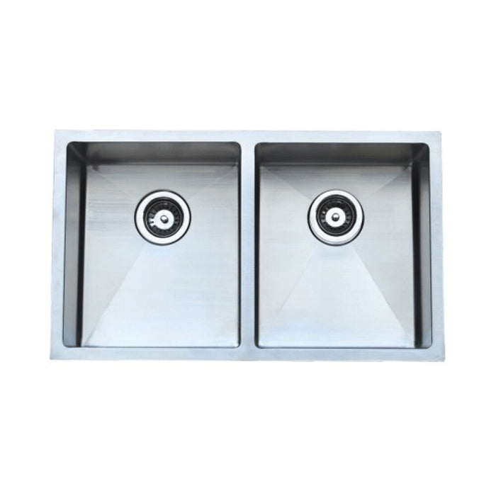 760*450*200mm Roma 304 Stainless Steel Square Double Bowl Under Mount Or Drop In Kitchen Sink
