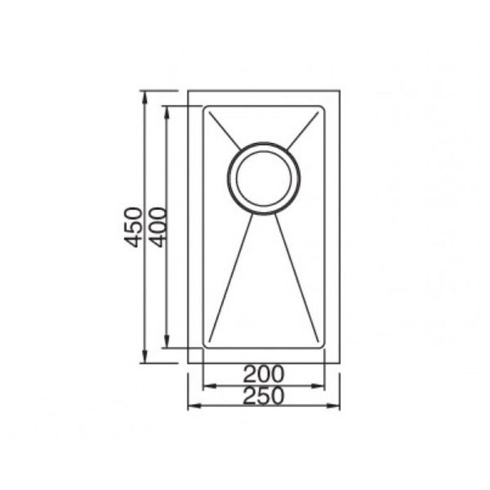 250*450*200mm Roma 304 Stainless Steel Square Single Bowl Under Mount Or Drop In Kitchen Sink