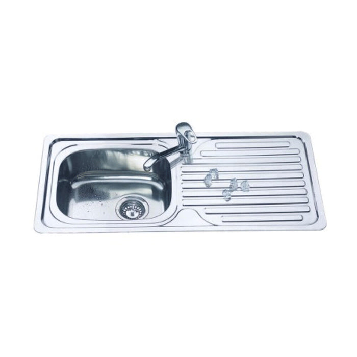 920*435*170mm Roma 304 Stainless Steel Square Single Bowl With Drain Board Drop In Kitchen Sink