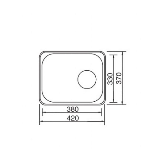 420*370*170mm Roma 304 Stainless Steel Square Single Bowl Under Mount Or Drop In Kitchen Sink