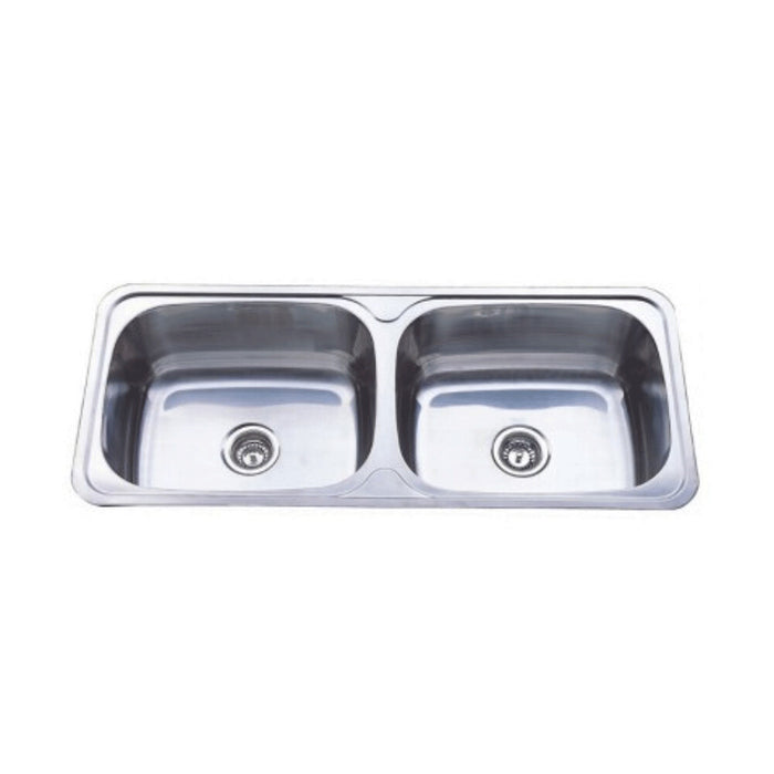 1160*500*240mm Roma 304 Stainless Steel Radiused Corner Double Bowl Laundry Sink