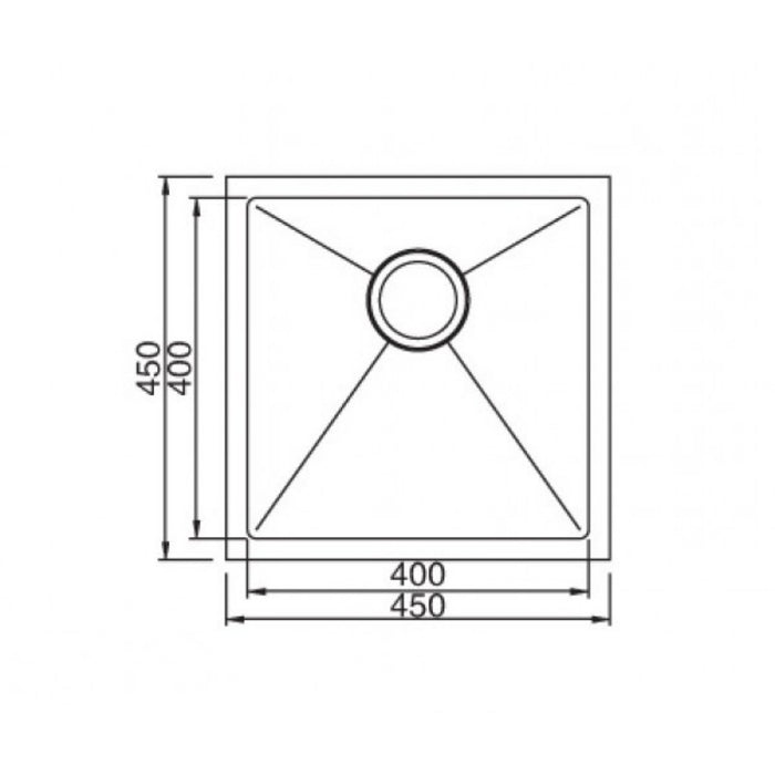 450*450*200mm Roma 304 Stainless Steel Square Single Bowl Under Mount Or Drop In Kitchen Sink