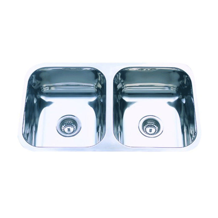 780*445*180mm Roma 304 Stainless Steel Radiused Corner Double Bowl Under Mount Kitchen Sink