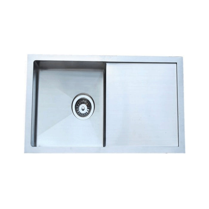 740*460*200mm Roma 304 Stainless Steel Square Single Bowl With Drain Board Kitchen Sink